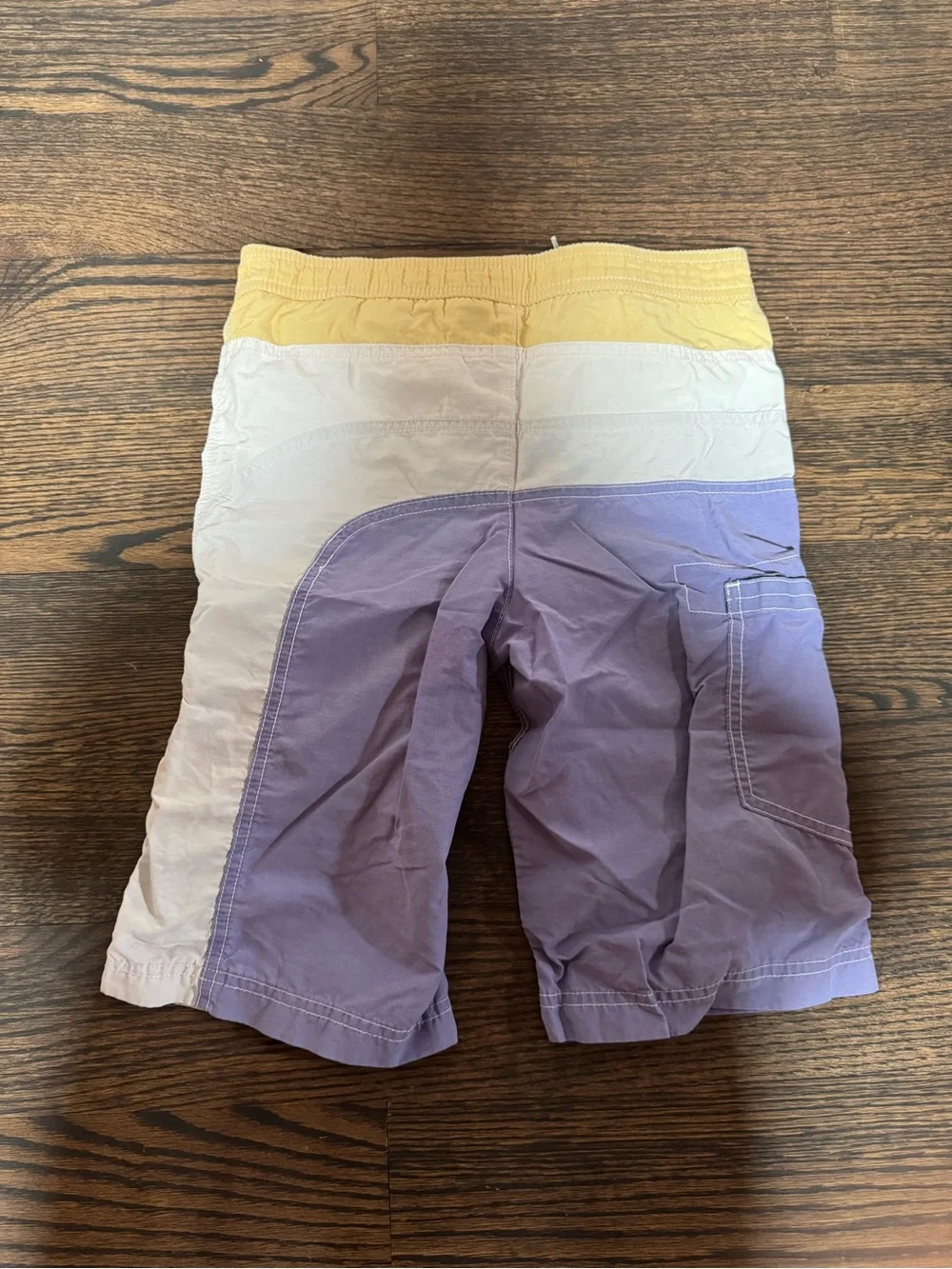 Mini Boden Kids Yellow & Cream Swim Shorts